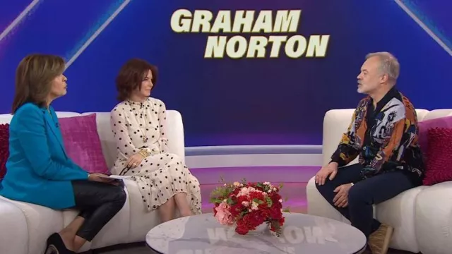 Wacko Maria Blue Jean-Michel Basquiat Cardigan worn by Graham Norton as seen in Today with Hoda & Jenna on March 13, 2023