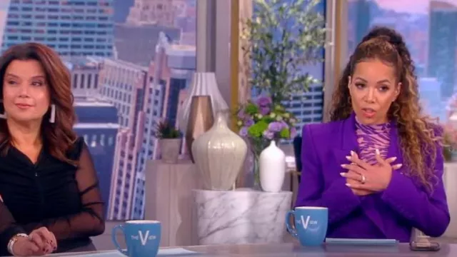 Sergio Hudson Wool Belted Blazer worn by Sunny Hostin as seen in The View on March 13, 2023
