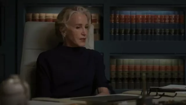 Edeline Lee Belt­ed Ped­er­nal Mi­di Dress worn by Janet Stewart (Felicity Huffman) as seen in The Good Doctor (S06E16)