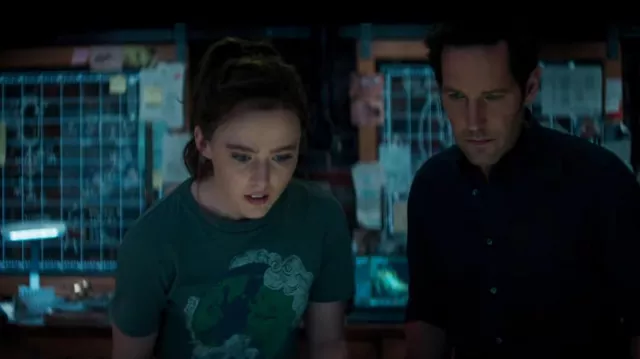 Planet Earth with Clouds Illustration T-shirt worn by Cassie Lang (Kathryn Newton) in Ant-Man and the Wasp: Quantumania