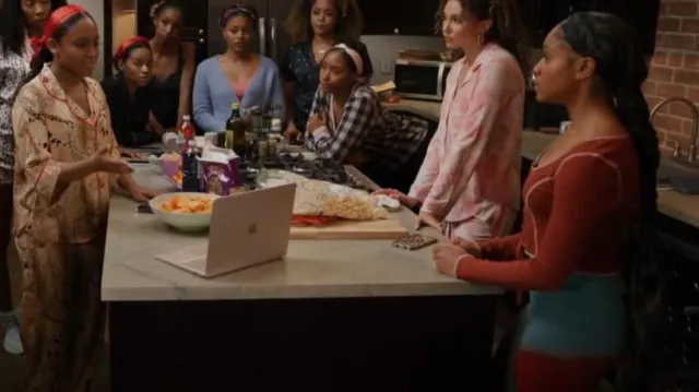 Paloma Wool BLue and Red Cheryl Lounge Pants worn by Simone Hicks (Geffri Maya Hightower) as seen in All American: Homecoming (S02E13)
