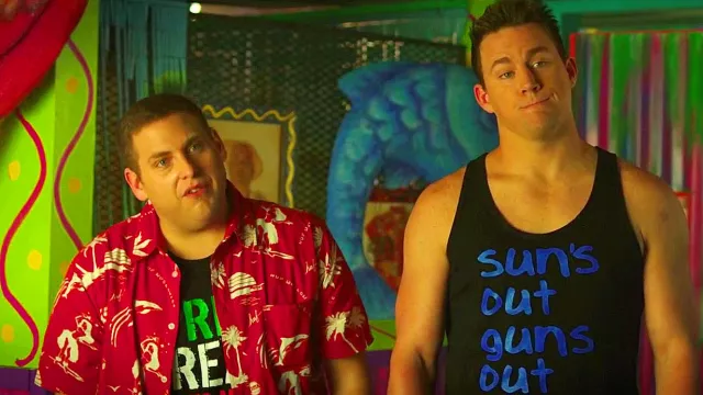 Sun's Out Guns Out Tank Top worn by Jenko (Channing Tatum) in 22 Jump Street movie