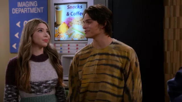 Urban Renewal Remade Tiger Dye Crew Sweater worn by Drew (Josh Peck) as seen in How I Met Your Father (S02E08)