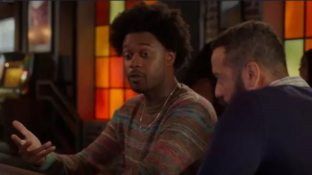 Scotch & Soda Structured Space-Dyed Sweater worn by Noah Koles (Echo Kellum) as seen in Grand Crew (S02E02)