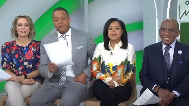 Peter Som Collective Floral Puff Sleeve Top worn by Dylan Dreyer as seen in Today on March 15, 2023