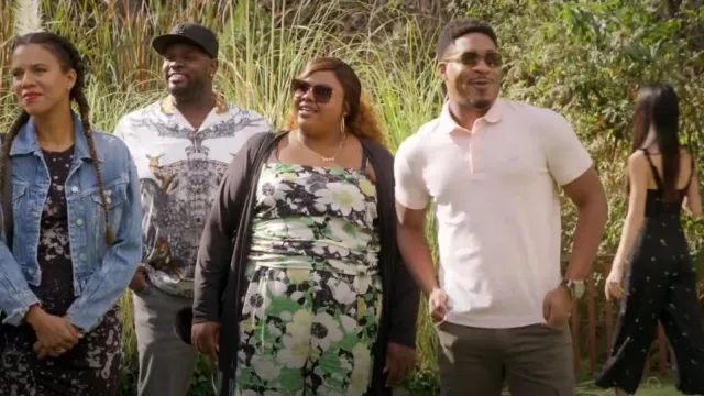 Anthropologie Floral Wide-Leg Pant Set worn by Nicky (Nicole Byer) as seen in Grand Crew (S01E09)