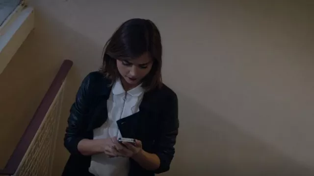 Claudie Pierlot Bisous Top worn by Clara (Jenna Coleman) as seen in Doctor Who (S09E07)