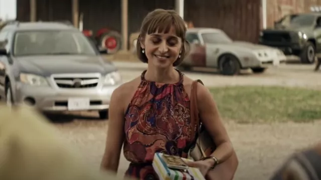 A.L.C. Cory Dress in Pink Cobalt worn by Chrissy Beppo (Sofia Hasmik) as seen in Superman & Lois (S03E01)
