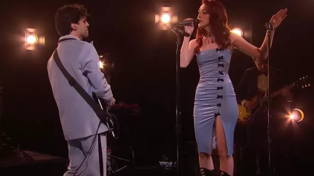 CFIERCE Mini dress with black bows worn by Em Beihold in Stephen Sanchez with Em Beihold: Until I Found You music video