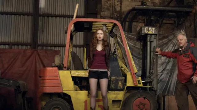 Topshop Moto Two Button Shorts In Black worn by Amy Pond (Karen Gillan) as seen in Doctor Who (S05E08)