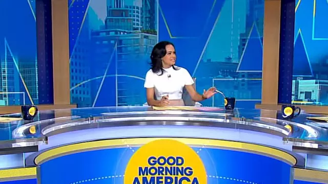 Reiss Cipriano Dress worn by Linsey Davis as seen in Good Morning America on March 17, 2023