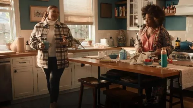 Celine Oversized Overshirt in Checked Wool worn by Robyn McCall (Queen Latifah) as seen in The Equalizer (S03E12)