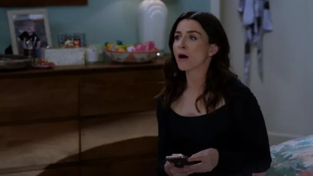 L'Agence Astrid Long Sleeve Square Neck Top worn by Dr. Amelia Shepherd (Caterina Scorsone) as seen in Grey's Anatomy (S19E10)