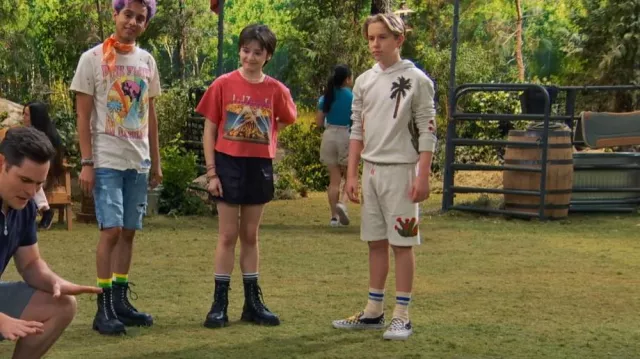 Scotch & Soda Embroidered Organic Cotton Shorts worn by Jake (Luke Busey) as seen in BUNK'D (S06E19)