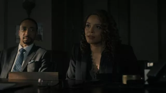 Joie Tariana Blouse worn by Lee Delamere (Carmen Ejogo) as seen in Your Honor (S02E10)