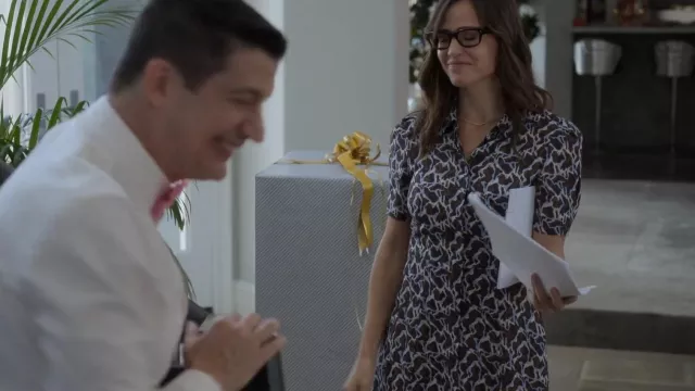 Theory Jasper Dress worn by Evie Adler (Jennifer Garner) as seen in Party Down (S03E02)