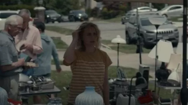 Madewell Yellow Striped T-Shirt worn by Lacey (Taylor Schilling) as seen in Dear Edward (S01E07)