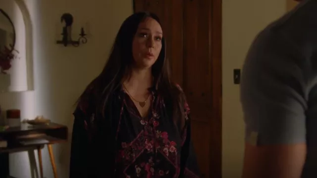 Love Stitch Long Sleeve Floral Blouse worn by Maddie Kendall (Jennifer Love Hewitt) as seen in 9-1-1 (S06E12)