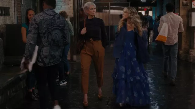 Clergerie Diane Cutout Leather Wedges worn by Miranda Hobbes (Cynthia Nixon) as seen in And Just Like That… (S01E08)
