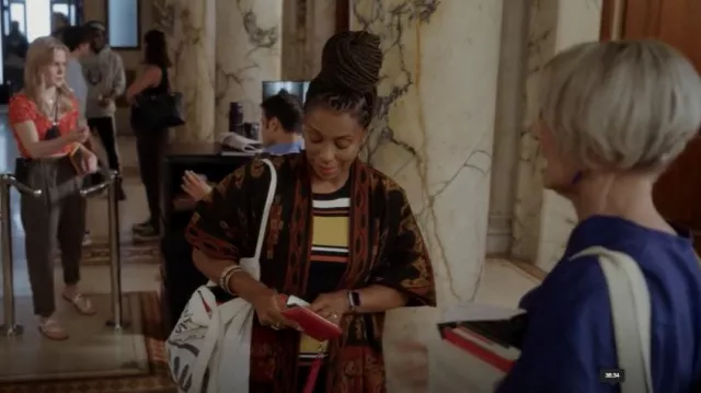 David Shrigley Don't Touch my Stuff Tote worn by Dr. Nya Wallace (Karen Pittman) as seen in And Just Like That… (S01E02)
