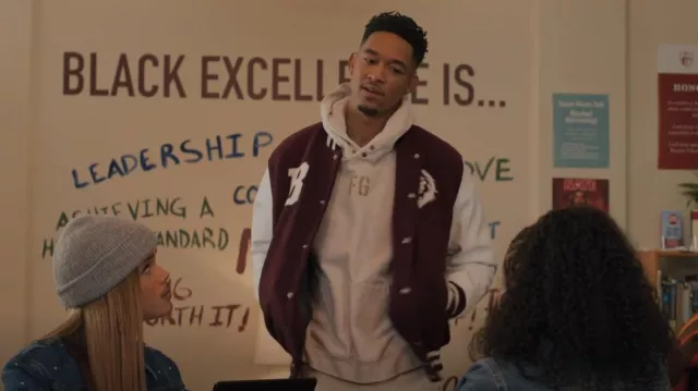 Fear of God Logo Print Pullover Hoodie worn by Damon Sims (Peyton Alex Smith) as seen in All American: Homecoming (S02E14)