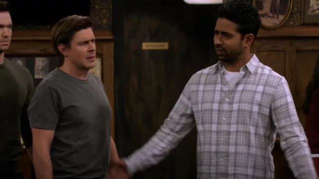 Vince Boulevard Plaid Shirt worn by Sid (Suraj Sharma) as seen in How I Met Your Father (S02E09)