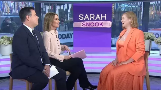 A.L.C. Hollie Pleated Midi-Dress worn by Sarah Snook as seen in Today on March 21, 2023