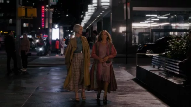 Gianvito Rossi Suede Button-Strap Peep-Toe Boots worn by Carrie Bradshaw (Sarah Jessica Parker) as seen in And Just Like That… (S01E07)
