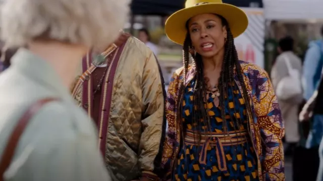 Diane Von Furstenberg Erica Gathered Printed Cotton Midi Dress worn by Dr. Nya Wallace (Karen Pittman) as seen in And Just Like That… (S01E07)