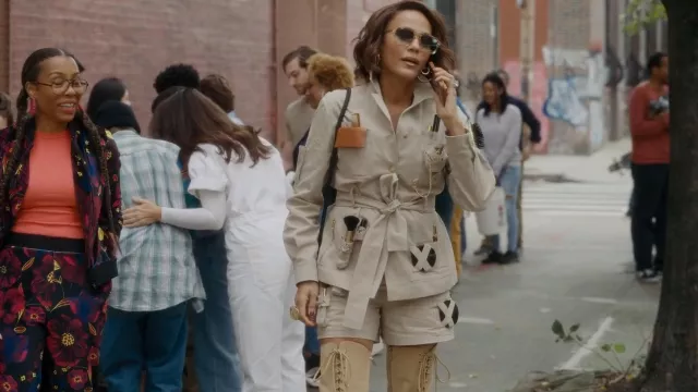 Moschino Safari Essential Kit Gabardine Skirt worn by Lisa Todd Wexley (Nicole Ari Parker) as seen in And Just Like That… (S01E09)