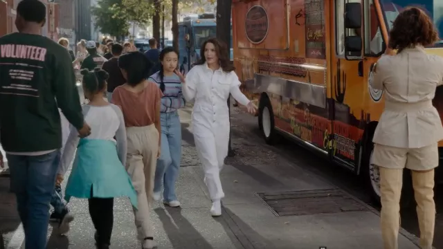 Superga 2790 AcoTW White Shoes worn by Charlotte York (Kristin Davis) as seen in And Just Like That… (S01E09)