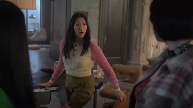 BDG Tay­lor Col­lared Sweater worn by Sumi (Kara Wang) as seen in Good Trouble (S05E02)