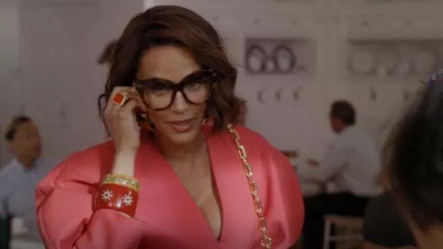 Linda Farrow Keaton Glasses in Tortoiseshell worn by Lisa Todd Wexley (Nicole Ari Parker) as seen in And Just Like That… (S01E04)