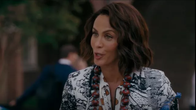 Johanna Ortiz Ancient Anecdotes Top worn by Lisa Todd Wexley (Nicole Ari Parker) as seen in And Just Like That… (S01E04)