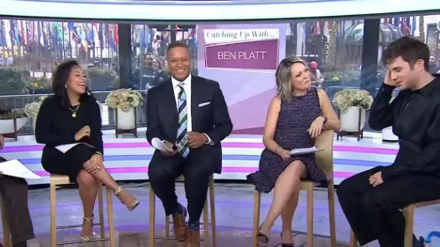Eliza J Sleeveless Tweed Fit & Flare Dress worn by Dylan Dreyer as seen in Today on March 23, 2023