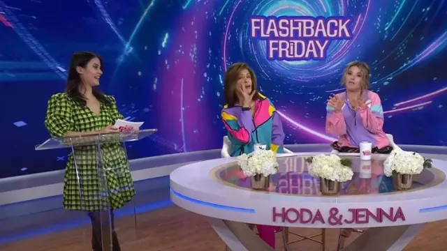 Ganni Check Puff-Sleeve Dress worn by Donna Farizan as seen in Today  with Hoda & Jenna on March 24, 2023