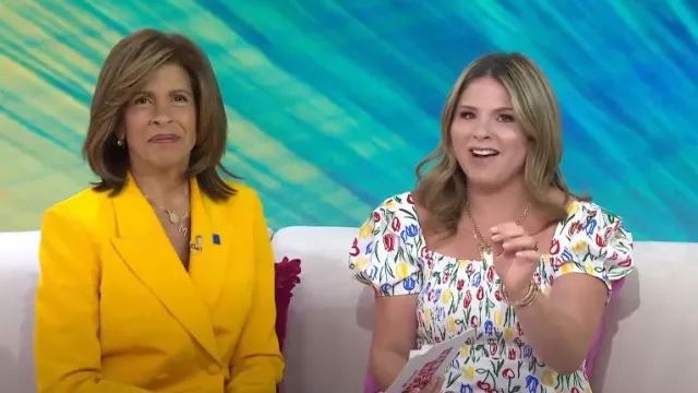 HVN Tulip Smocked Fromer Dress worn by Jenna Bush Hager as seen in Today  with Hoda & Jenna on March 27, 2023