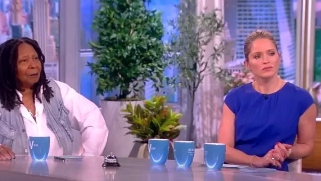 Jason Wu Cap-Sleeve Pleated Midi-Dress worn by Sara Haines as seen in The View on  March 23, 2023