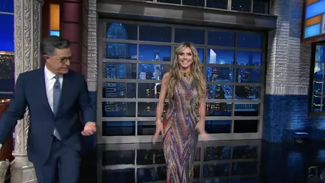 Missoni Multicolor Dress worn by Heidi Klum as seen in The Late Show with Stephen Colbert