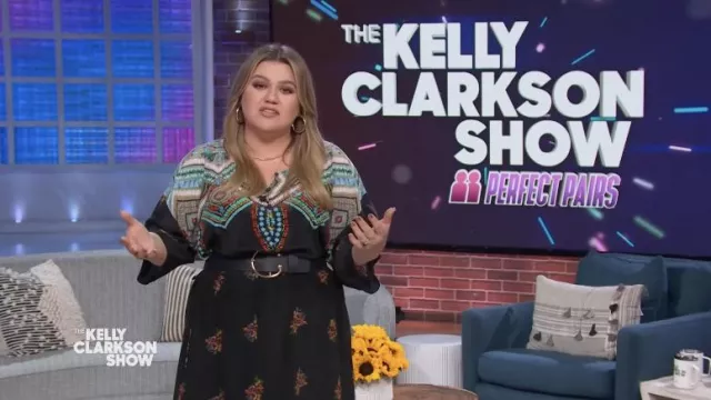 Johnny Was Printed Long Dress worn by Kelly Clarkson in The Kelly Clarkson Show