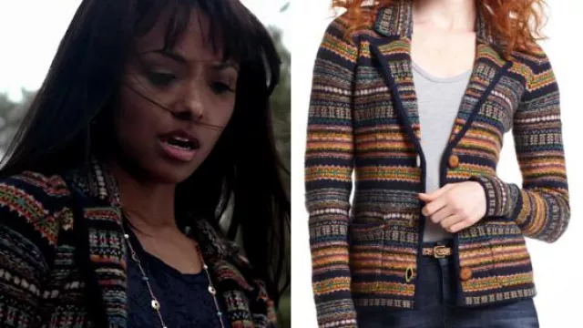 Anthropologie Sparrow Fairisle Cardigan veste portée par Bonnie Bennett (Kat Graham) dans The Vampire Diaries (saison 4 épisode 19)