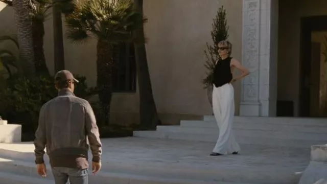 Proenza Schouler Matte Viscose Crepe Wide Leg Pants worn by Naomi Pierce (Annabelle Dexter-Jones) as seen in Succession (S04E01)