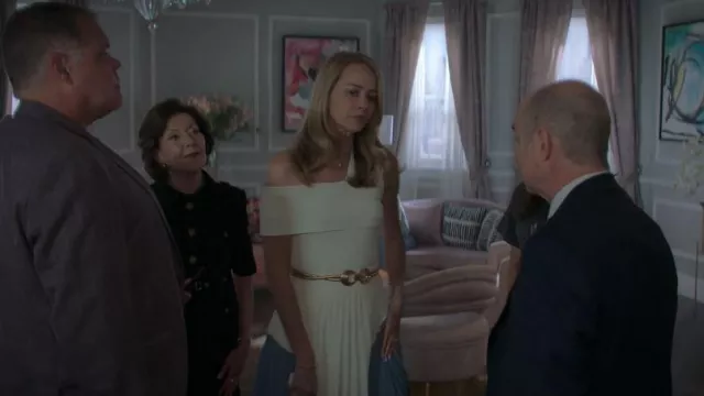 Reiss Ivory Etta Asymmetric Neck Top worn by Tory (Amy Acker) as seen in The Watchful Eye (S01E10)