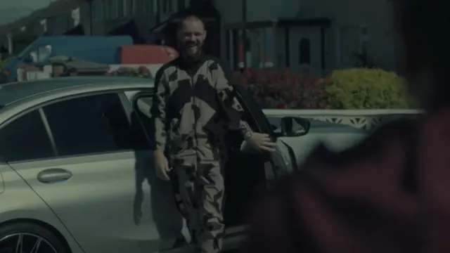 Kenzo Lo­go-print Pan­elled Light­weight Jack­et worn by Eric 'Viking' Kinsella (Sam Keeley) as seen in Kin (S02E01)