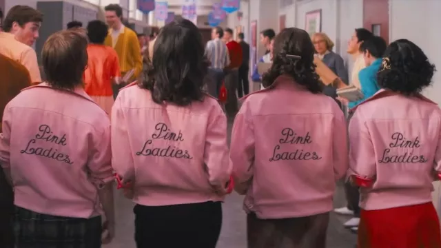 Pink Ladies fleece jacket worn by Jane (Marisa Davila) in Grease