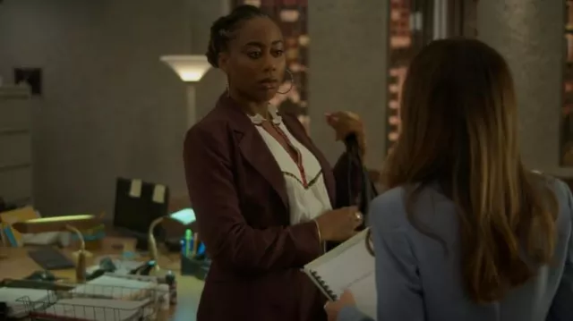 Madewell Caldwell Drapeweave Double Breasted Blazer porté par Malika Williams (Zuri Adele) vu dans Good Trouble (S05E03)