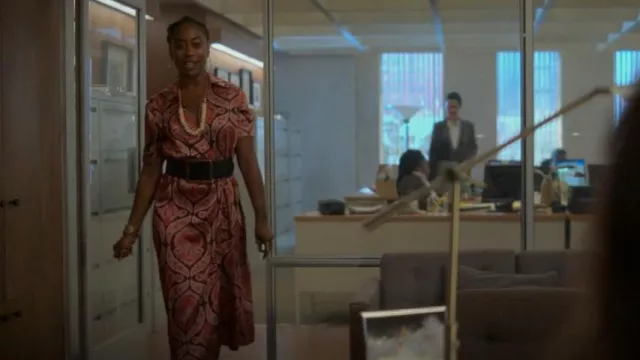 Mango Satin Shirt Dress worn by Malika Williams (Zuri Adele) as seen in Good Trouble (S05E03)