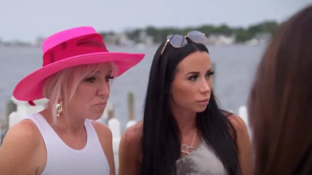 FlowerHorse Purple Ombré Rimless Sunglasses worn by Rachel Fuda as seen in The Real Housewives of New Jersey (S13E08)