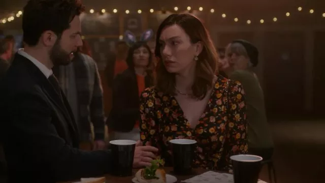 Tahari Asl Wrap Floral Dress worn by Allison (Madeline Wise) as seen in So Help Me Todd (S01E16)