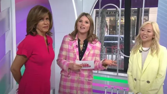 MSGM Check Tweed Jacket worn by Jenna Bush Hager as seen in Today  with Hoda & Jenna on  March 31, 2023